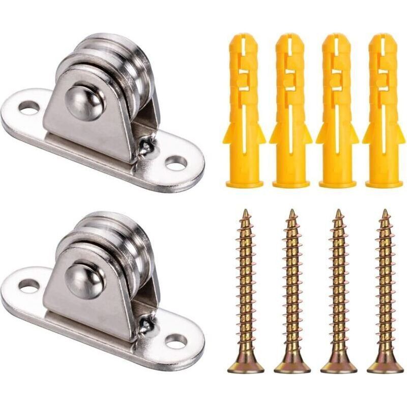 Set Mit 2 Kugellagerrollen Für Seile, Sonnensegel, Gewächshäuser Und Überdachungen Von Crezuo