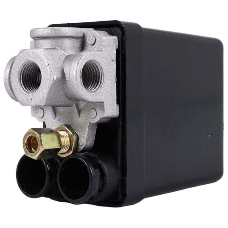 Crezuo Hochleistungs-druckschalter-steuerventil Für Luftkompressoren (90–120 Psi), Schwarz
