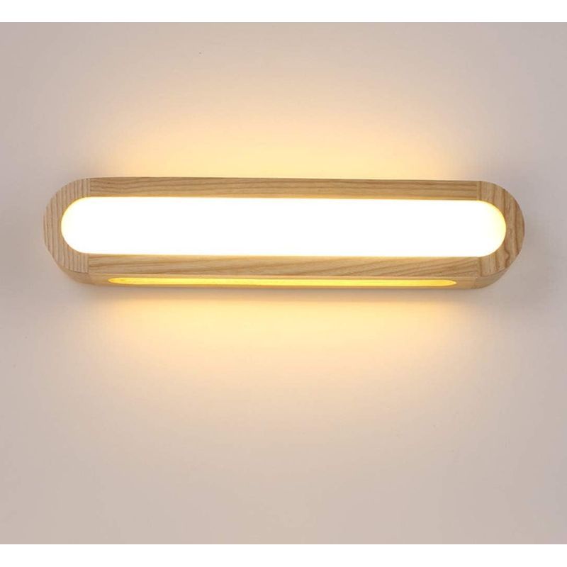 Dimmbare Led-wandleuchte In Holzoptik, 45 Cm, 3 Farbtemperaturen, 8 W, Für Wohnzimmer, Schlafzimmer Und Badezimmer
