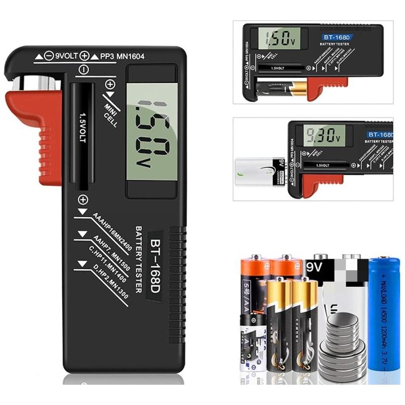 Universeller Digitaler Batterietester, Kompatibel Mit Aa-, Aaa-, C-, D-, Pp3-, 9v- Und 1,5v-knopfzellenbatterien, Funktioniert Ohne Crezuo-batterien