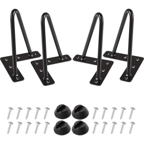 Haarnadelbeine, 15 Cm, 4er-set, Diy-tischmöbelbeine Aus Metall, Ideal Für Esstisch, Schreibtisch, Century Modern-stil (15 Cm, Schwarz)