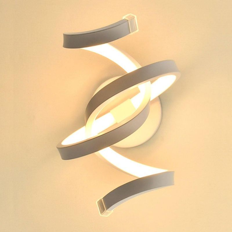 Spiralförmige Led-wandleuchte Aus Acryl, Warmweißes Aluminium, Energieeffizient, Einfache Montage Für Wohnzimmer Und Flur