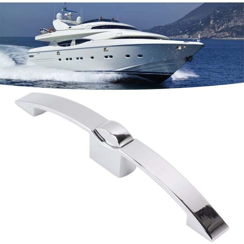 Schrankriegelsets Mit Knöpfen, Schrankknaufschloss Mit Griff, Für Wohnmobile, Boote, 160 Mm Lochabstand, Verchromt, Crezuo