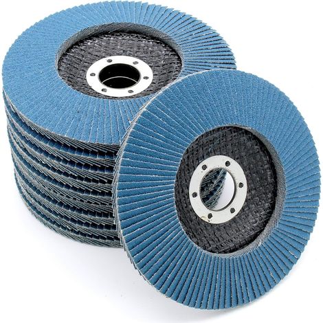 Scheibenfächer │ Blau │ 10 Stück │ Ø 125 Mm │ Körnung 73 │ Edelstahl │ Schleifscheiben │ Fächerschleifscheiben