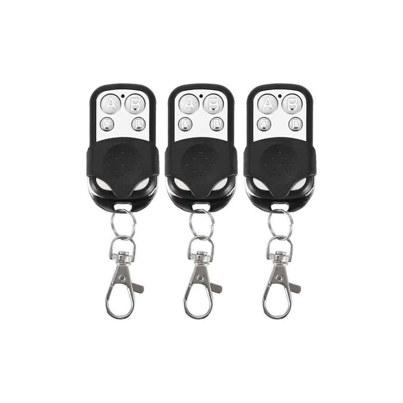 Set Mit 3 Universellen Festcode-fernbedienungen, Frequenz 433,92 Mhz, Für Automatische Tore Von Crezuo-chrom