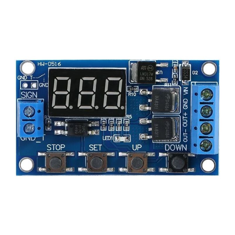 Crezuo Dc 5v-36v Timer-relais-modul, Countdown-mikrocontroller Mit Digitaler Led-anzeige