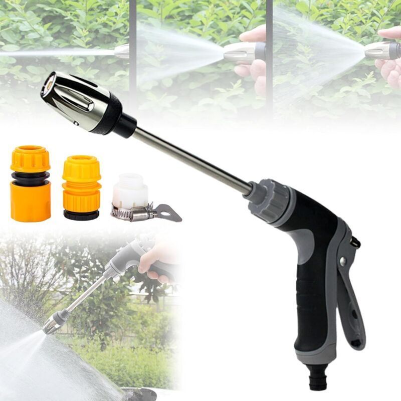 Crezuo Elektrischer Hochdruckreiniger, 150 Bar, 6-10 L/min Fördermenge, 37 Cm Schlauchlänge, Ergonomisches Design Für Die Autowäsche
