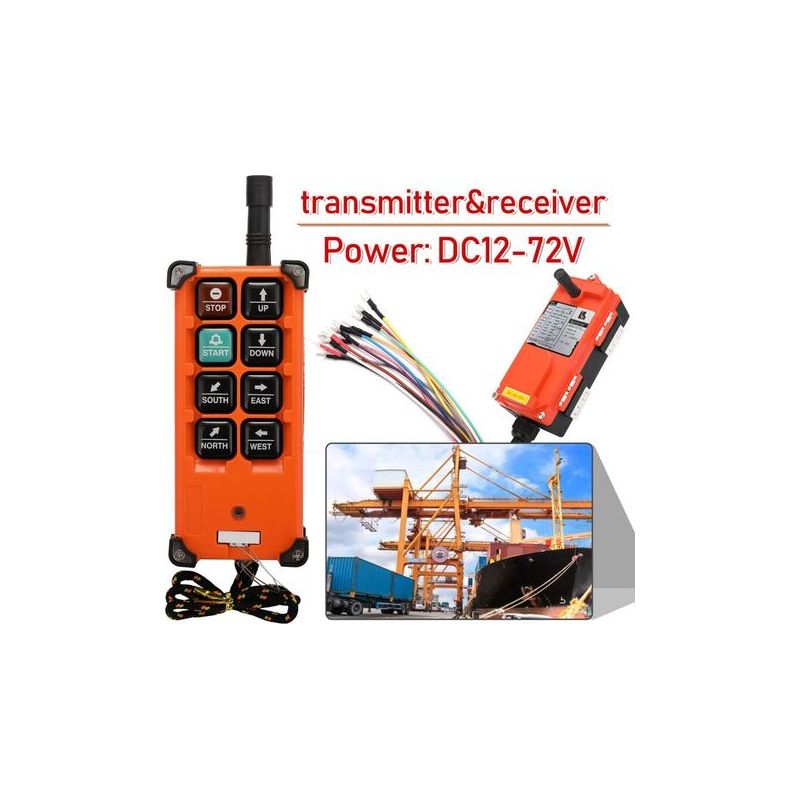 Drahtlose Kranfernsteuerung Dc12-72v, Hochwertiger Transceiver Für Industriehebezeuge, Brückenkrane F21-e1b Crezuo-chrom
