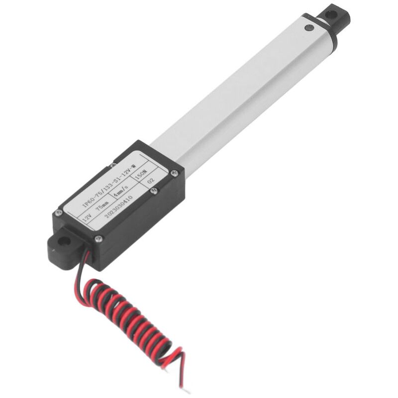 Crezuo 150n Elektrischer Linear-mikroaktuator, Mini-elektroantrieb Mit Mehrfachschutz, 75 Mm Hub, 12 V, Halterungslos