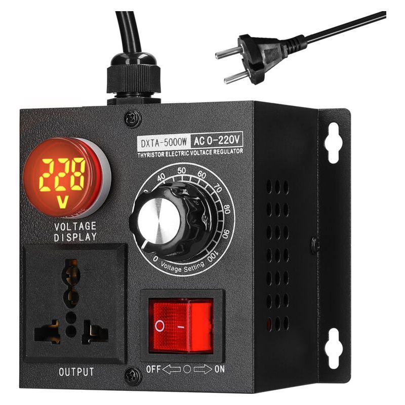 220v 5000w Spannungsregler, Motordrehzahlregler Mit Led-anzeige, 10-220v Regelbereich, 11a Stromstärke Crezuo
