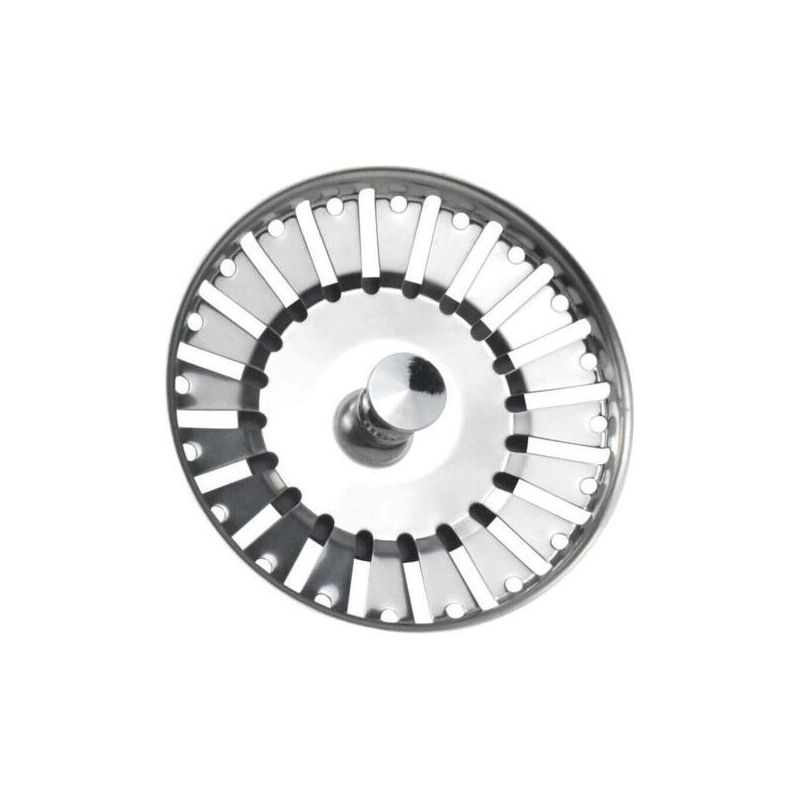Manueller 84-mm-spülbeckenablaufkorb Aus Edelstahl, Effiziente Restfiltration, Verhindert Verstopfungen Des Siphons. Crezuo