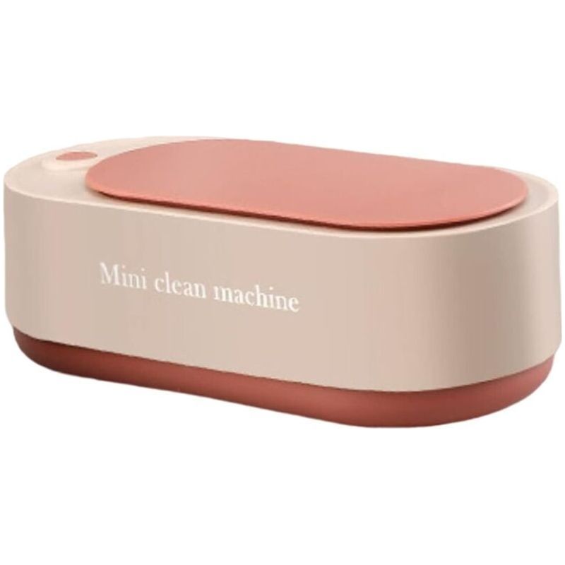 Crezuo Professioneller Tragbarer Ultraschallreiniger 350 Ml Für Schmuck, Rosa