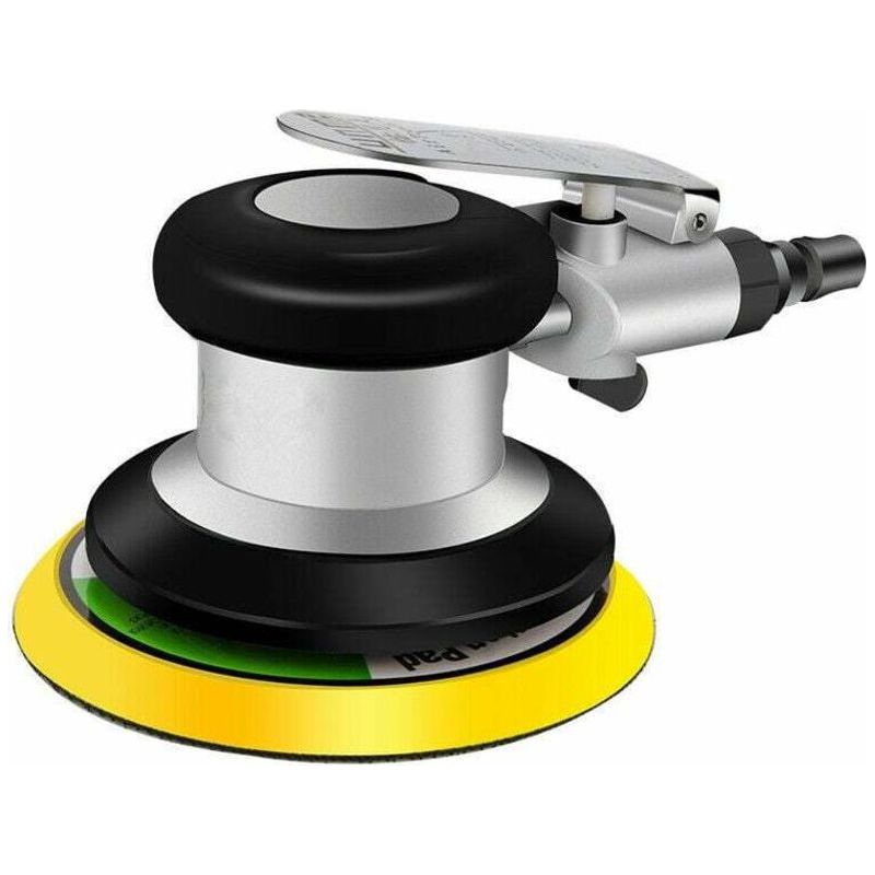 Crezuo Pneumatischer Exzenterschleifer Mit Druckluft, Drehzahl 9500 U/min, Durchmesser 125 Mm, Zum Polieren Von Holz, Metall Und Glas