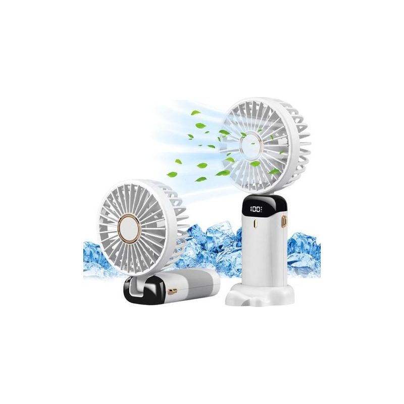 Mini-usb-ventilator, Kleiner Taschenventilator Mit 5 Geschwindigkeitsstufen Und Ständer, Faltbarer Tischventilator Für Büro Und Outdoor-aktivitäten, Weiß, Crezuo