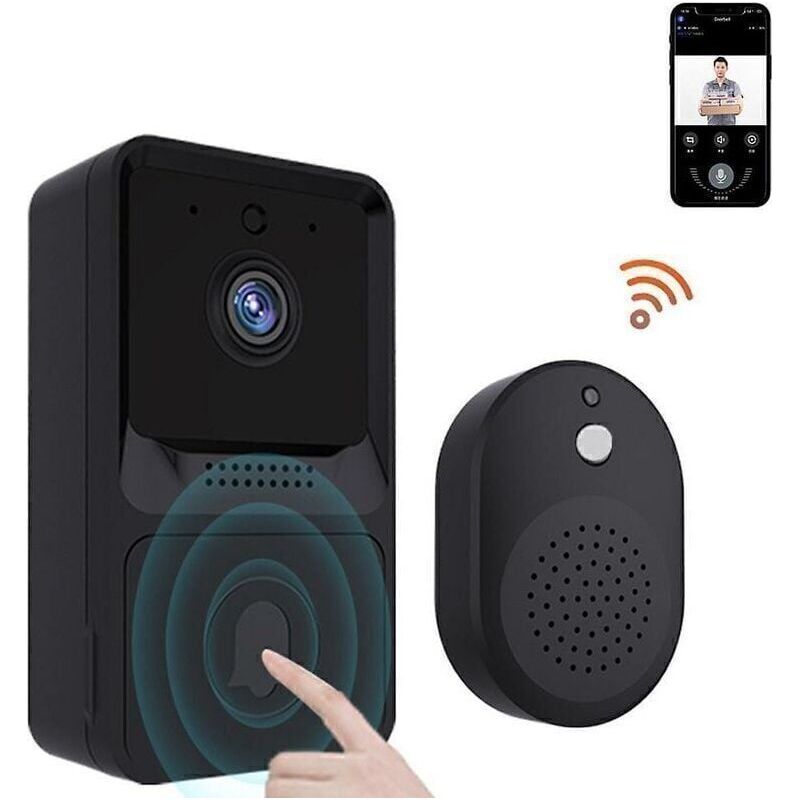 Crezuo Hd Drahtlose Kamera-türklingel, Video-gegensprechanlage Mit Nachtsicht, 2,4-ghz-wlan-verbindung, Videoaufzeichnung, 3 Gleichzeitige Nutzer
