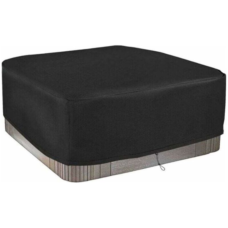 Quadratische Poolabdeckung, Solarplane, Außenpoolabdeckung Für Whirlpool Und Badewanne, Uv-beständige Whirlpoolabdeckung, 220 × 220 × 30 Cm, Schwarz, Crezuo