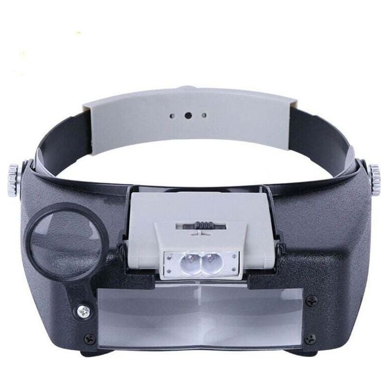 Freihändiges Uhrmacher-stirnband Mit Lupe, Lupe Mit Licht, Vergrößerungshelm Mit Led, Für Uhrmacher, Juweliere Und Zum Lesen. Crezuo
