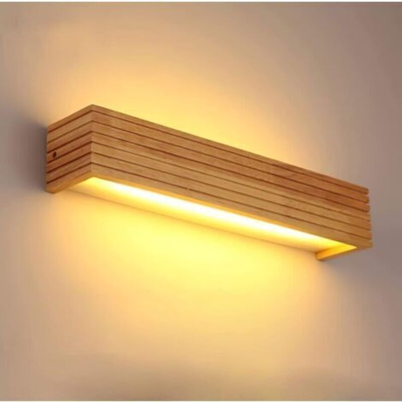 Paar Warmweiße Led-wandleuchten Aus Holz, Innenbeleuchtung Für Schlafzimmer, Wohnzimmer, Büro Und Flur