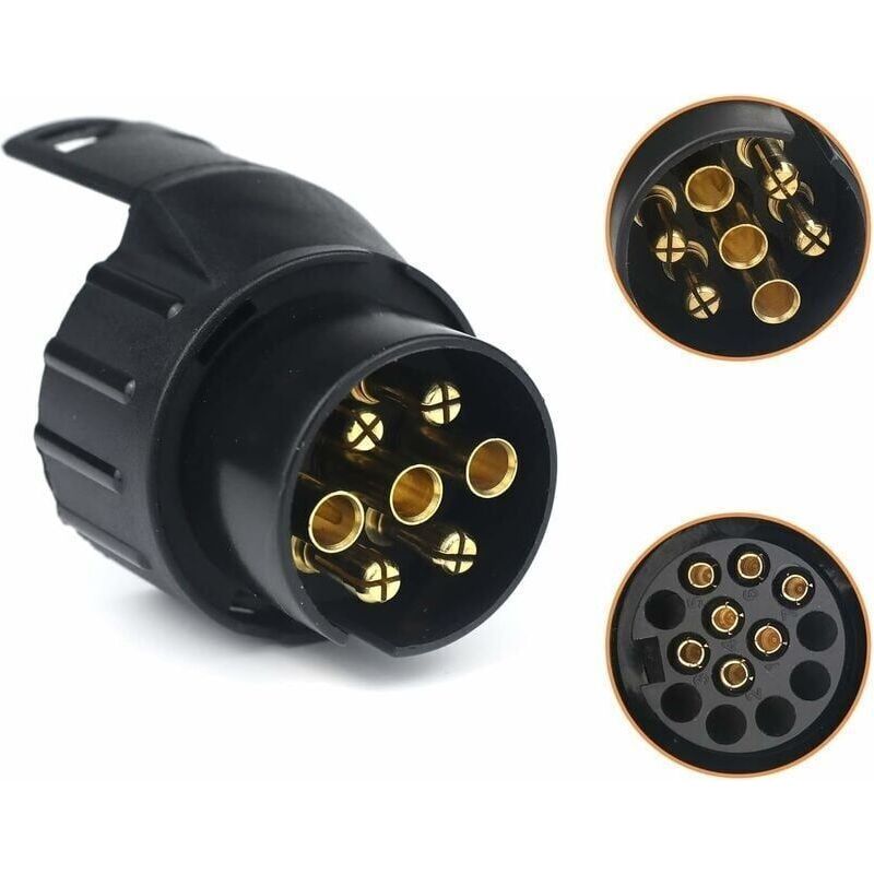 7/13-anhängersteckdosenadapter, 7- Auf 13-poliger Stecker, 7-poliger Auf 13-poliger Kupplungsstecker, Für Autoanhänger, Traktor, Wohnwagen, Fahrradträger, Crezuo