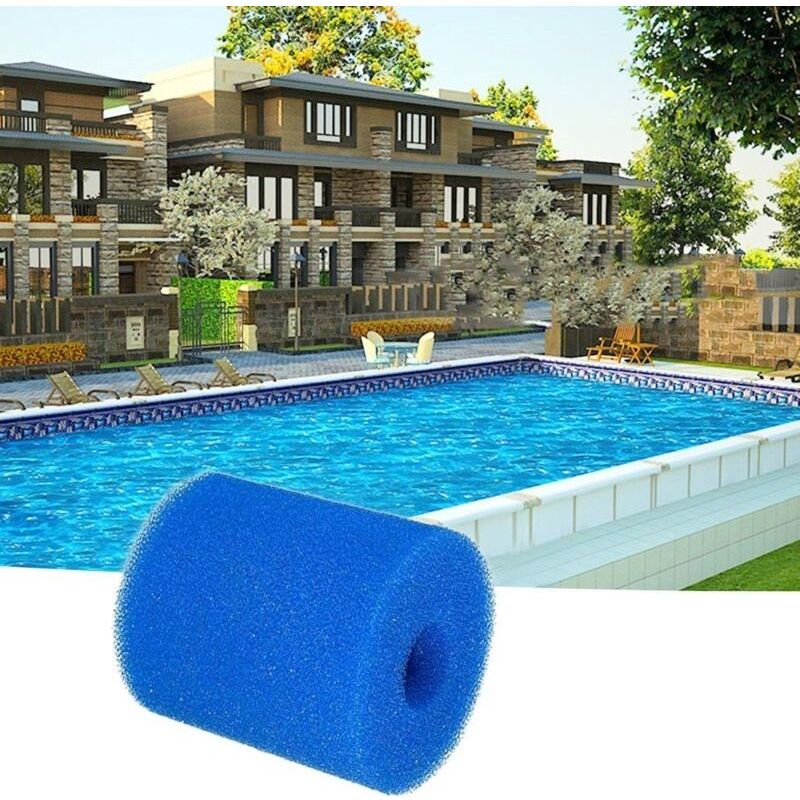Wiederverwendbarer Und Waschbarer Blauer Schwammfilter Für Schwimmbäder, 93 X 30 X 102 Mm, Reinigungsschwamm, Baumwollfilter, Crezuo