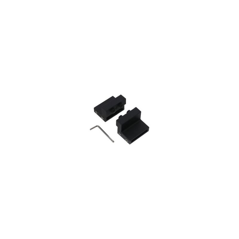 Set Mit 2 Verstellbaren Crezuo-scheunentorstoppern Aus Kohlenstoffstahl, Schwarz