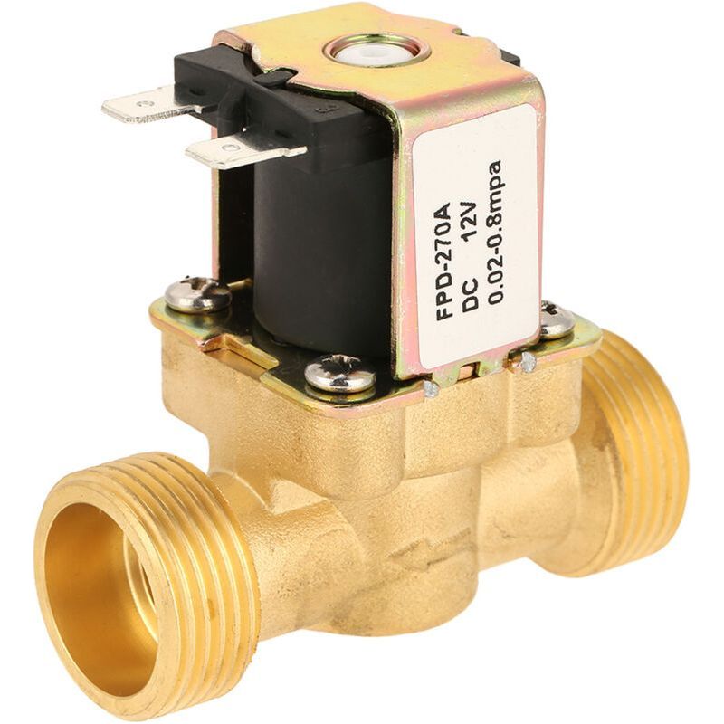 Crezuo Elektrisches Wasserventil, Messing-magnetventil G3/4 Dc12v, Normalerweise Geschlossen, Nc-magnetventil Für Wasser