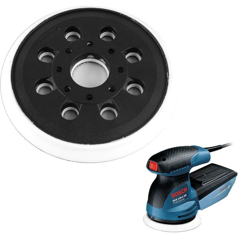 Crezuo 125-mm-schleifpad Mit Selbstklebefunktion, 8 Absaugöffnungen, Kompatibel Mit Schleifmaschinen Mit Staubabsaugung, Zum Schleifen Von Holz Und Metall