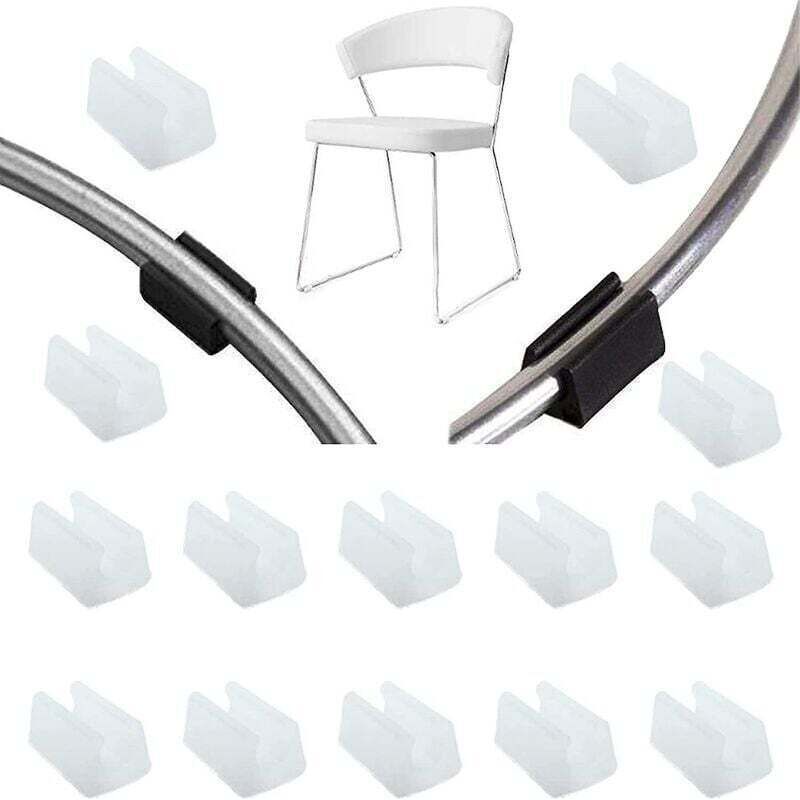 32-teiliges Stuhlbeingleiter-set, Rohrendkappen, Pads, Stopper, Bodenschoner, U-förmige Stuhlbeinkappen Aus Kunststoff, Silikon-stuhlbeinkappen, Rohrclips, 10 Mm, Weiß, Crezuo