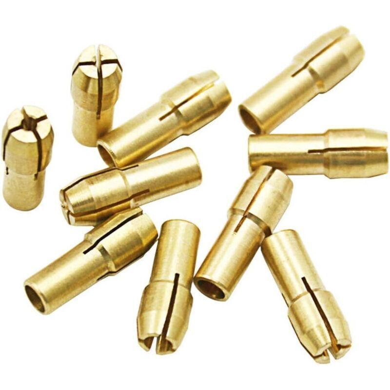 10-teiliges Messing-bohrfutter, 0,5–3,2 Mm Spannzangen, Zubehör Für Dremel-rotationswerkzeuge, 4,3 Mm Schaft Crezuo
