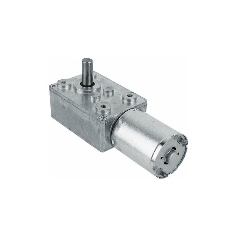 Hochdrehmomentstarker, Reversibler Elektromotor Mit Schneckengetriebe, 12 V, 60 U/min, Silberfarbenes Crezuo-chrom