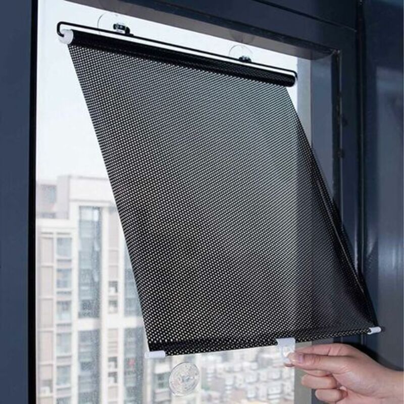 Crezuo Verdunkelungsrollo Mit Saugnapf, 80 % Verdunkelung, Wasserdichtes Pvc, Bohrfreie Montage, 45 X 125 Cm