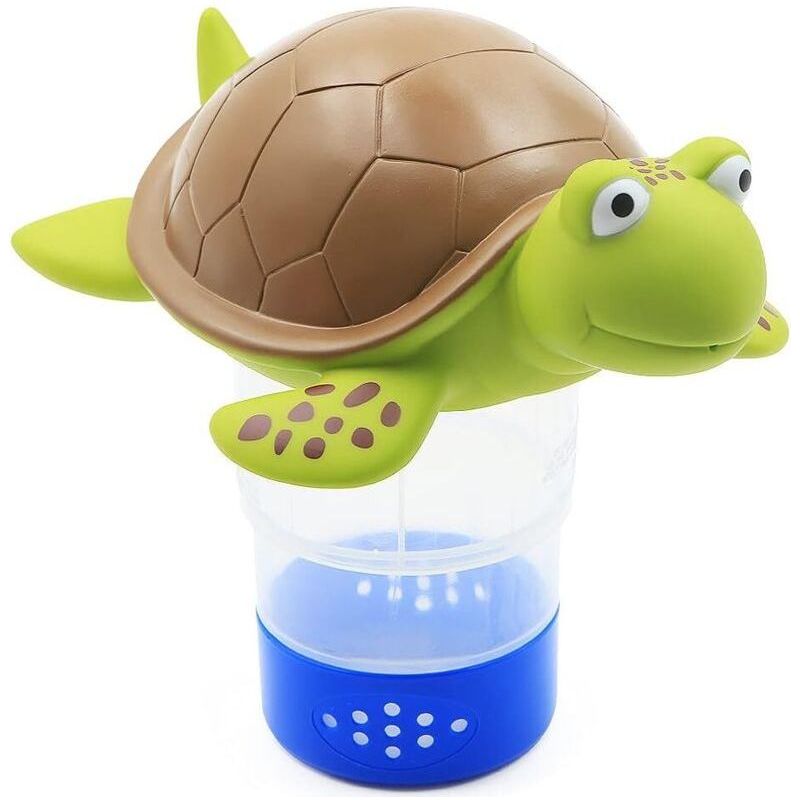Schwimmender Chlorspender, Chemikalienspender Für Schwimmbad, Spa, Whirlpool, Verstellbare Schwimmende Ablage, Fasst 7,6 Cm Große Chlortabletten, Crezuo Schildkröte