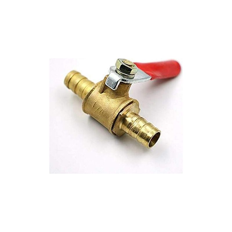 Vanne À Bille En Laiton, 6 Mm, Vanne D'Arrêt, Cannelée, Raccord De Tuyauterie, Connecteur De Robinet, Adaptateur Pour Eau, Gaz, Huile, 1 Pièce, 6 Mm Crezuo