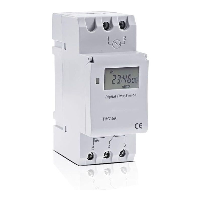 Crezuo Tm615-2 Industrieschalter, Mikroprozessorgesteuerter Elektronischer Programmierbarer Digitaltimer, Relaissteuerung, 12 V, 110 V, 220 V, 16 A, Din-schienenmontage