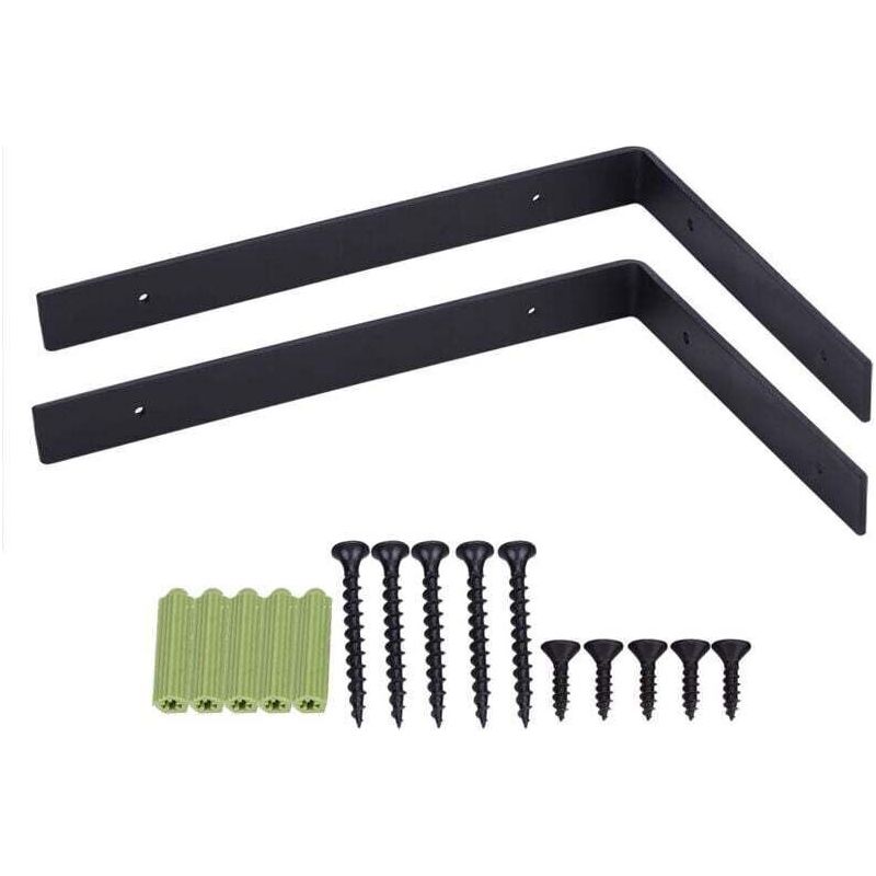 Set Mit 2 Robusten, Industrietauglichen Wandregalhalterungen, Verstärkten L-förmigen Halterungen, 5 Mm Crezuo