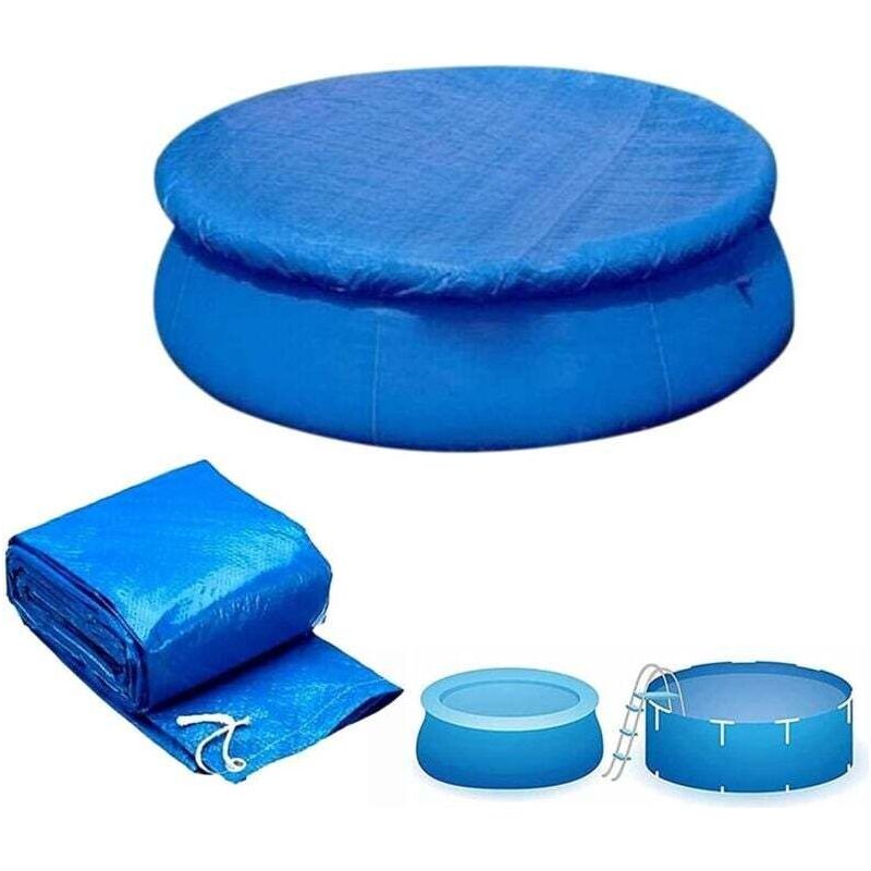 Plane/schutzabdeckung Mit 244 Cm Durchmesser Und Seilbefestigungen, Strapazierfähig, Staubdicht, Winddicht, Für Runde Crezuo-aufstellpools