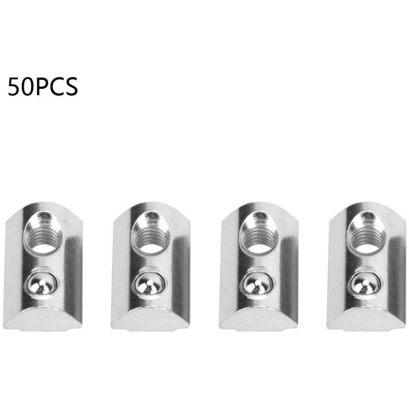 Europäische Standard-elastikmuttern, Aluminiumprofile, T-nut, M6-federmuttern, 50 Stück Crezuo