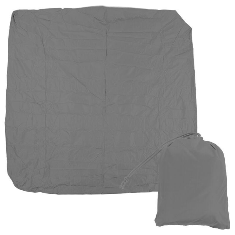 Quadratische, Wasserdichte Whirlpoolabdeckung Aus Silberbeschichtetem Polyester 190, Wetterfester Whirlpoolschutz, Für Badewannen 207 X 207 X 30 Cm, Grau, Crezuo
