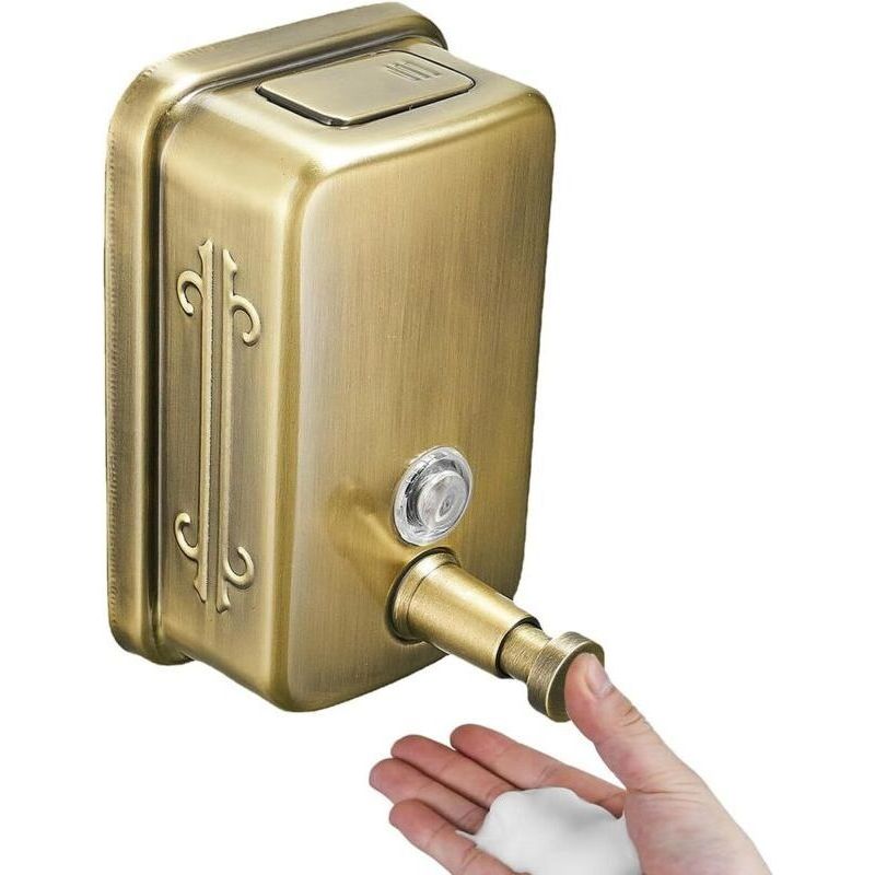 Großer, Wandmontierter Seifenspender Aus Edelstahl Für Den Gewerblichen Einsatz, Rostbeständiges Design Für Badezimmer Und Hotels, Gold Crezuo