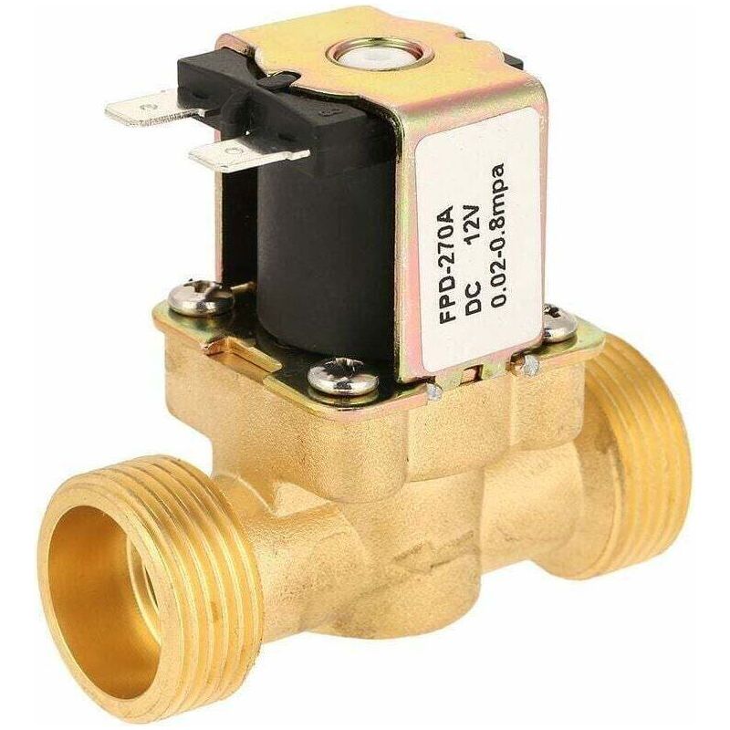 Crezuo G3/4 12v Magnetventil, Messing, Durchflussregelung, Normalerweise Geschlossen, Für Sanitär- Und Hydraulikinstallationen