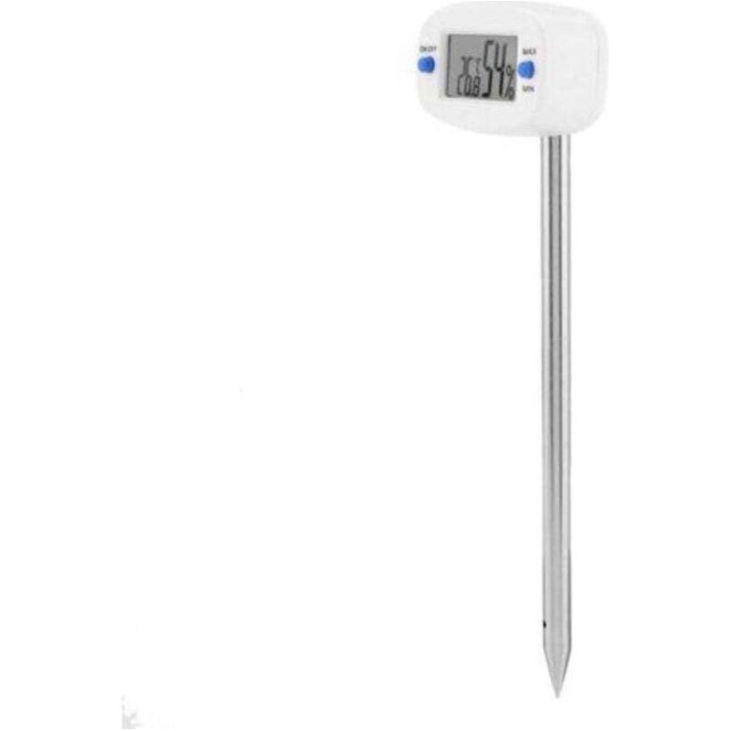 Digitales Bodenhygrometer Von Crezuo, Lcd-bildschirm, Temperatur- Und Feuchtigkeitsmesser Mit Sonde, Elektronischer Bodentester Für Gartenpflanzen