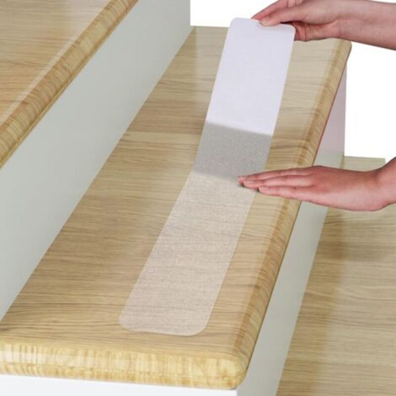 Set Mit 10 Crezuo Anti-rutsch-treppenstreifen, 60 X 10 Cm, Transparent, Selbstklebend, Wasserdicht Und Rutschfest, Für Den Innen- Und Außenbereich