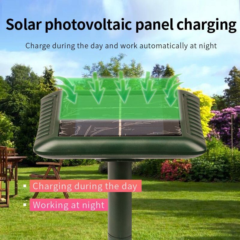 Ultraschall-schlangen- Und Mäuseabwehrgerät, Geeignet Für Den Außenbereich, Usb-betrieben Mit Integriertem Solarpanel, Crezuo