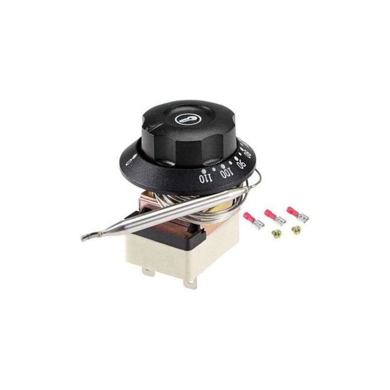Crezuo Kapillarthermostat-temperaturregler, 1 Schließer, 1 Öffner, 250 V, 16 A, 30–110 °c, 2 M, Mit 2 Schrauben, 3 Crimpanschlüssen