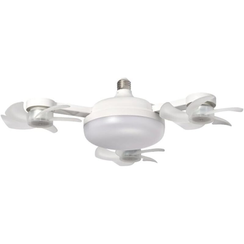 Crezuo Led-deckenventilator Mit Fernbedienung, Einstellbarer Helligkeit Und Effizienter Luftzirkulation Für Den Heimgebrauch, Drei Ventilatorköpfe