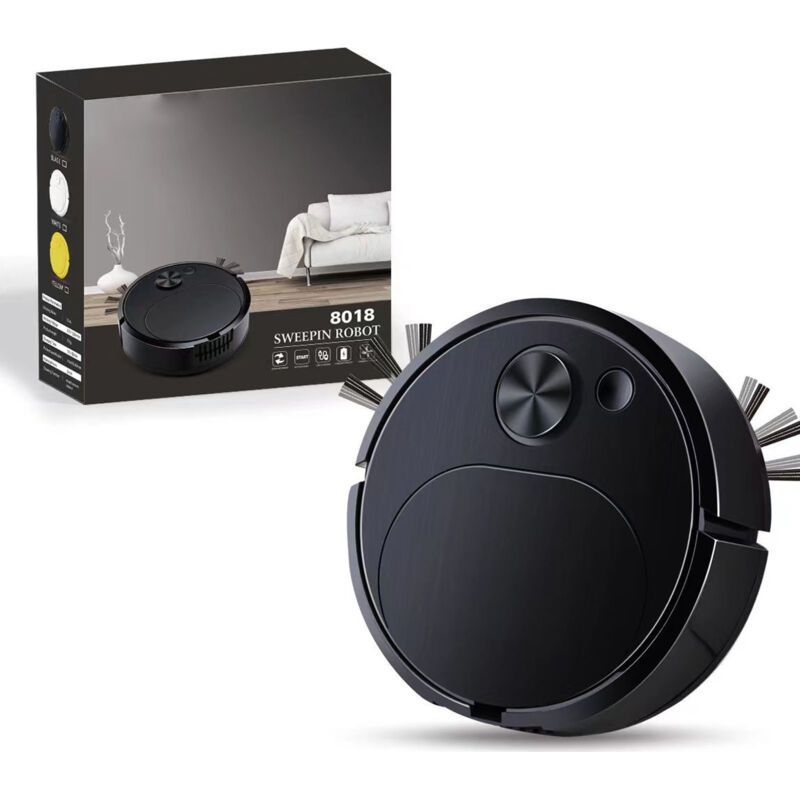 Crezuo 3-in-1 Akku-staubsauger Mit Geringem Geräuschpegel, Intelligenter Saugroboter Zur Haar- Und Staubentfernung, Schwarz