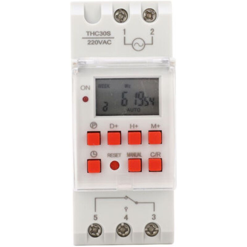 Zeitschaltuhr Für Elektrische Warmwasserbereiter, Digitaler 30-a-zeitschalter Mit 1-sekunden-lcd-anzeige, 220-v-crezuo-digital-zeitrelais