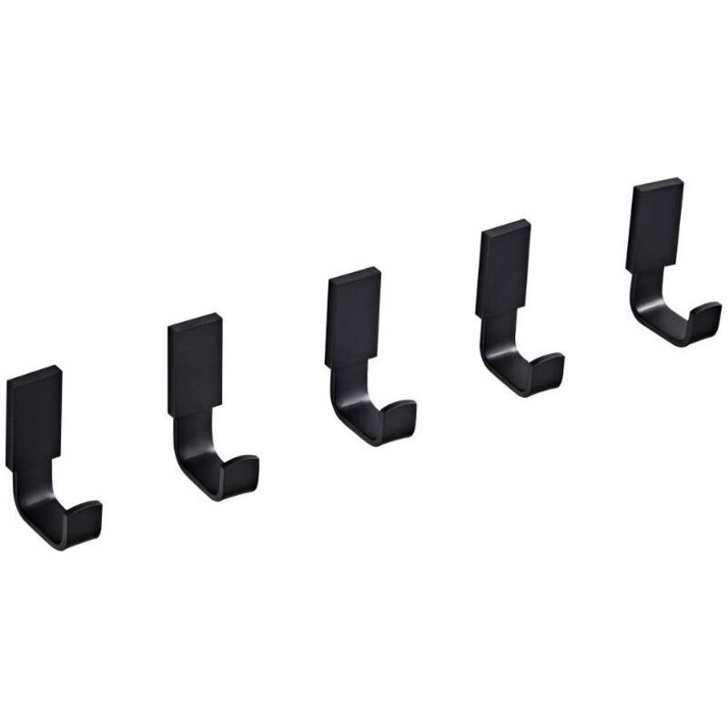 Set Mit 5 Messing-wandhaken Für Bademäntel Und Handtücher, Modernes Design, Mattschwarze Oberfläche, Crezuo