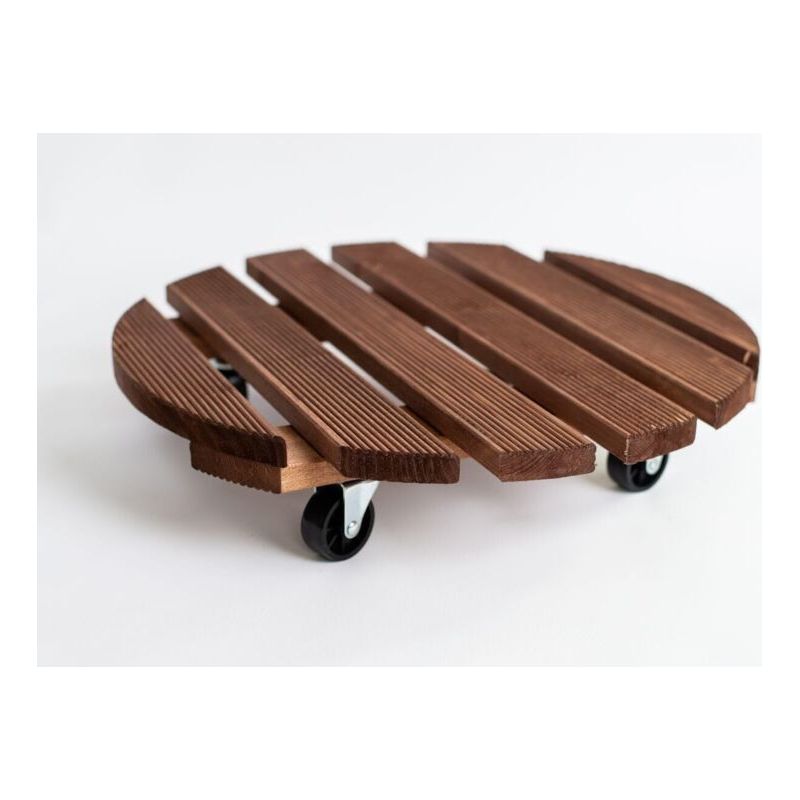 30 Cm Rollbarer Pflanzkasten, Ständer Mit Schwenkbaren Und Feststellbaren Rollen, Tragkraft 40 Kg, Pflanzständer Und -schale, Braun, Crezuo