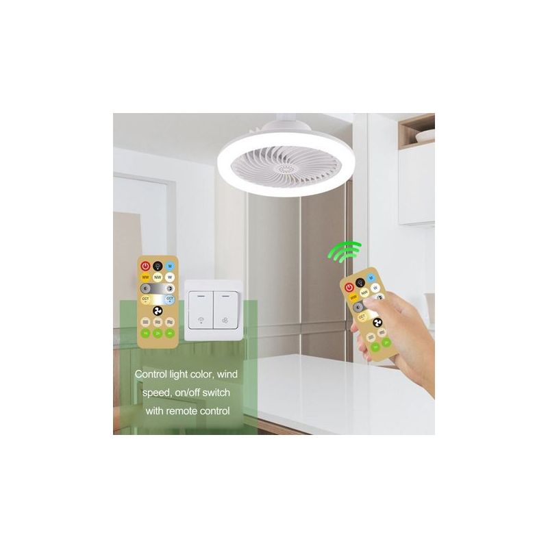 Deckenventilator Mit Licht, 50-w-deckenventilator-kronleuchter Mit Fernbedienung Und E27-fassung, Dimmbarer Led-deckenventilator, Für Schlafzimmer, Küche, Dachboden, Crezuo-timer